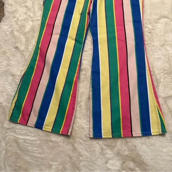 Wrangler Jeans Women 33 (33x30) Multicolor Striped Wanderer 622 High Rise Flare - Picture 5 of 8